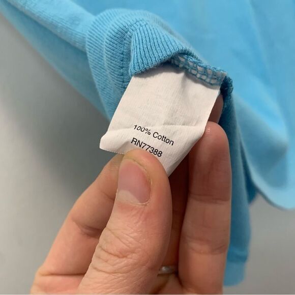 J Crew Factory Light Blue Cotton Tee Size Medium - Picture 4 of 4